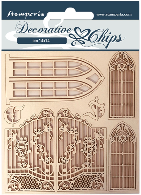 Stamperia Decorative Chips - Sleeping Beauty Window and Doors